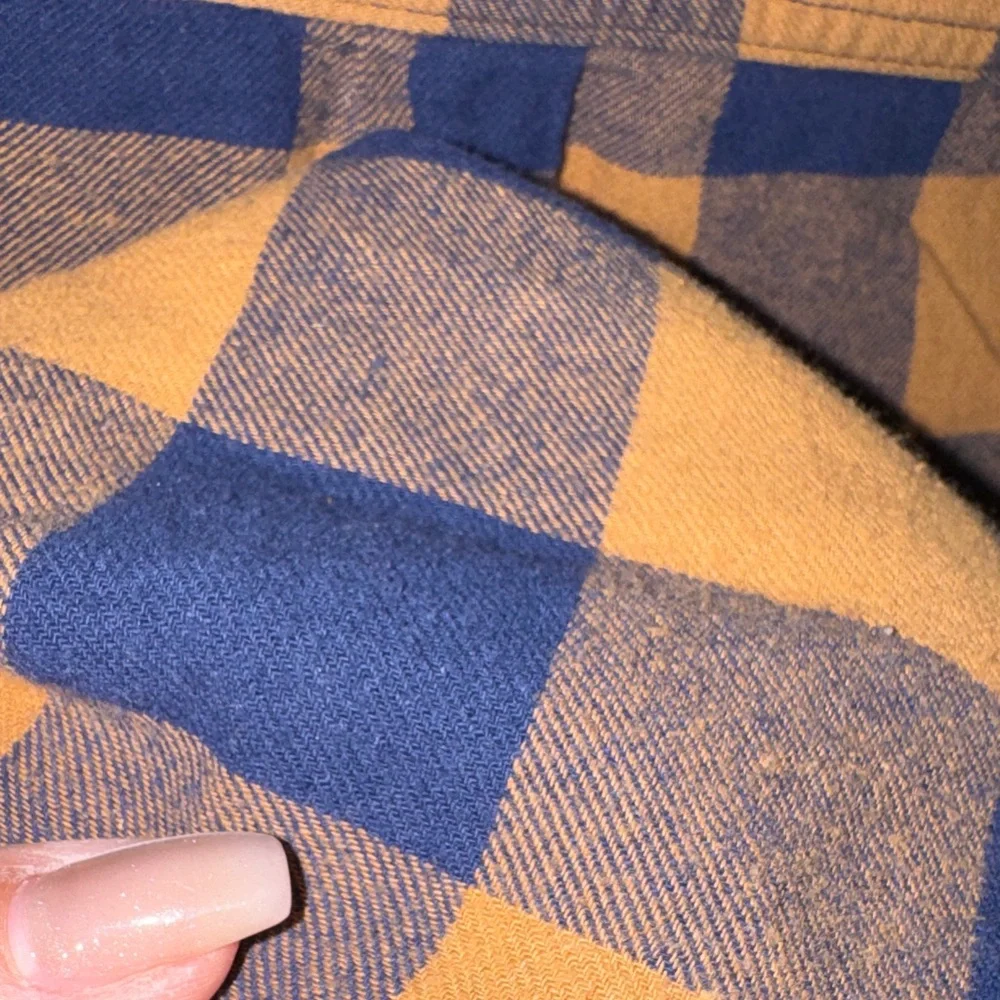The Children's Place - Navy & Yellow Plaid Button-Down Shirt Size 10/12